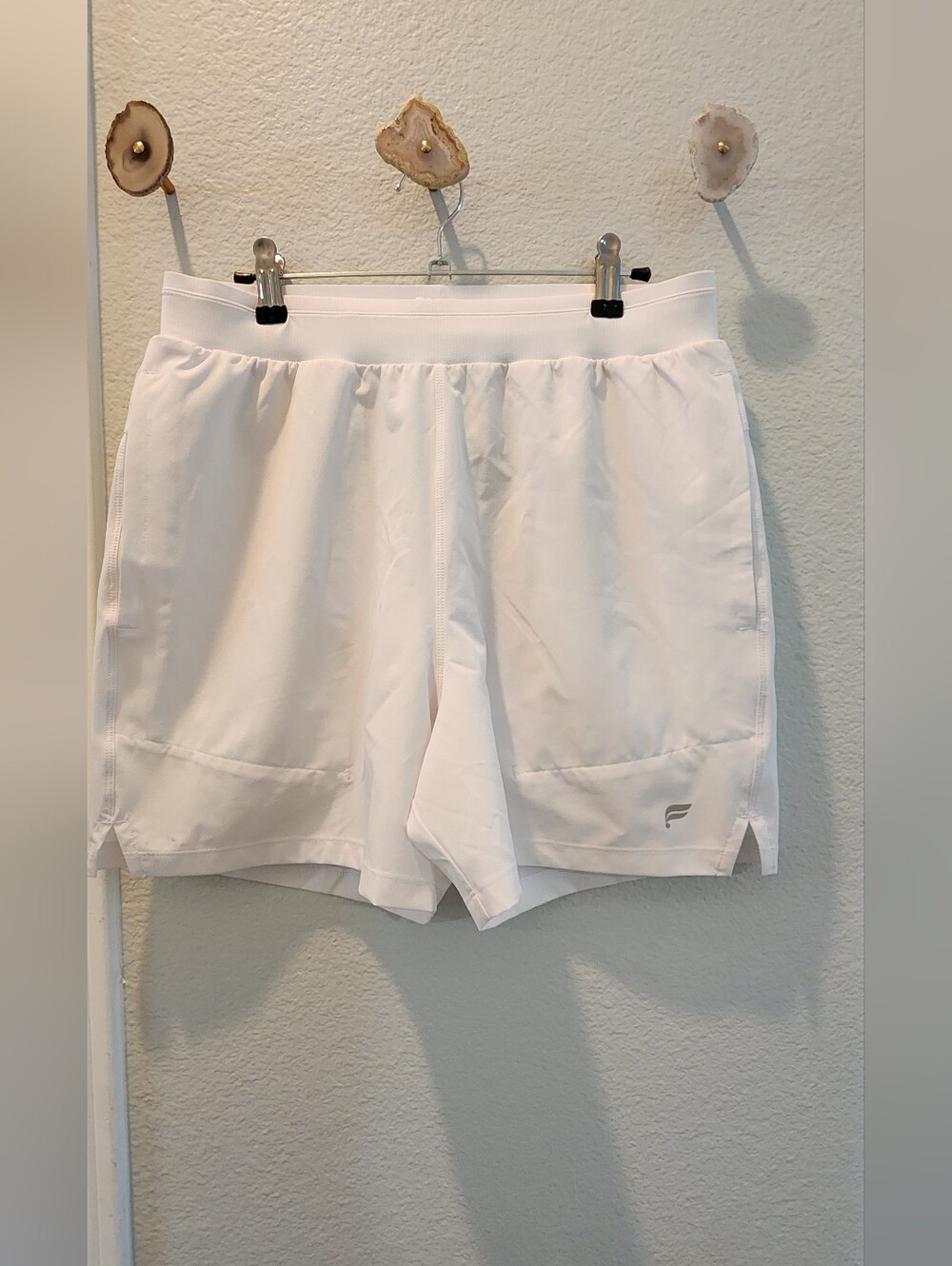 Fabletics Unisex White Athletic Running Shorts with Liner Size